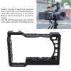 Camera Cage Rig Video Movie Making Cold Shoe Mount 1/4in 3/8in Screw Hole Portable Aluminum Alloy for A6500 Camera view 4