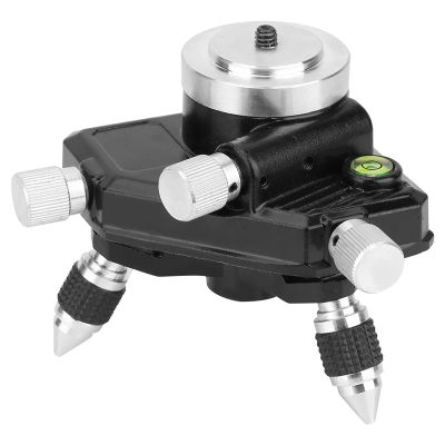 360 Degree Aluminum Alloy Tripod Stand Bracket with 1/4 Thread for Level, Wear Resisting, Stable, Flexible, Fixation Support, Black Silver Color