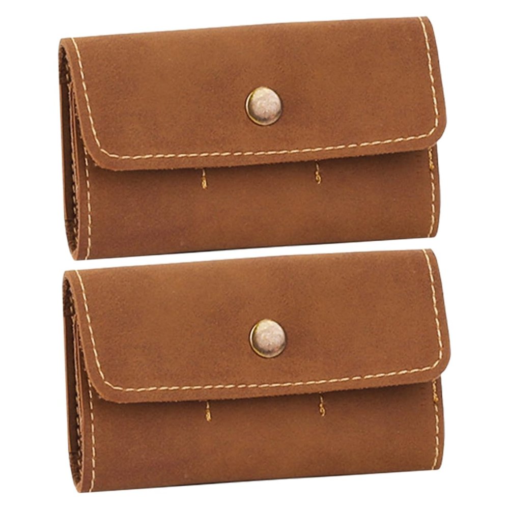 Angoily 2pcs Retro Card Holder Case Compact Memory Card Storage Box Slots for Micro and Easy to Carry Organize Brown for Gaming and Photography
