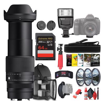 Sigma 16-300mm f/3.5-6.7 DC OS Contemporary Lens for FUJIFILM X Bundle