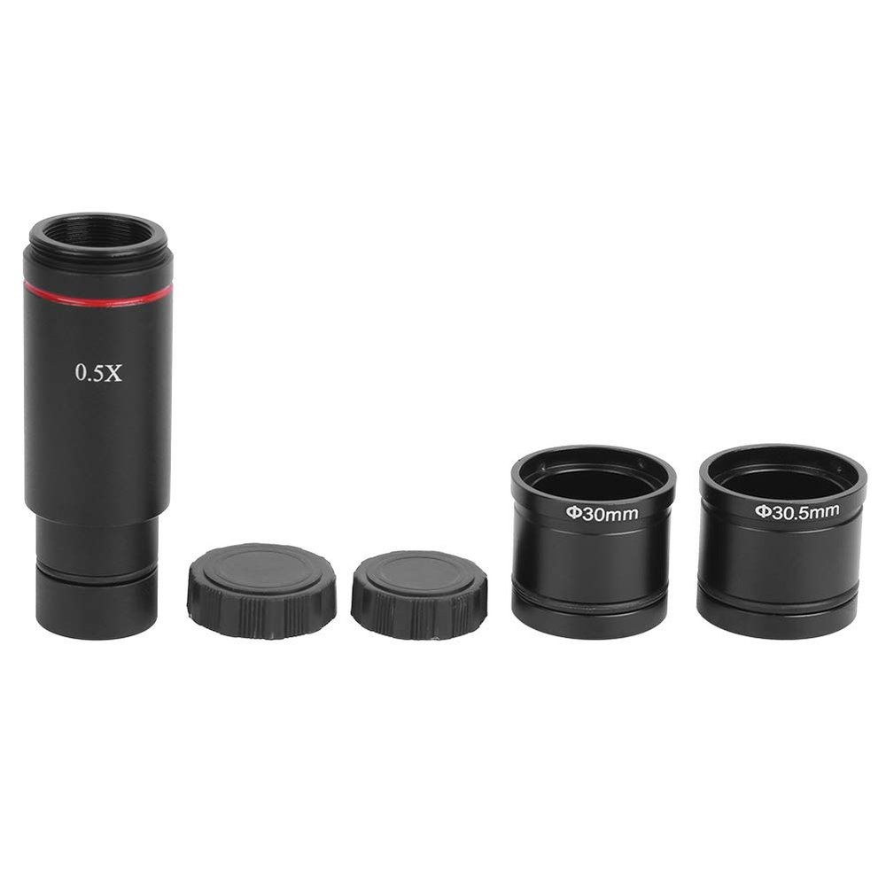 0.5X Microscope Camera Adapter, C Mount Compatible, ABS Material, Sturdy and Long Lasting, Wide Field of View for Microscopes