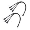 BOXUWFO HONGP 12V/4Pin PWM Black/White Adapter Cable 1 to 3 Computer CPU Cooler Fan Splitter PC Chassis Fan Extension Power Cable view 2