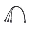 BOXUWFO HONGP 12V/4Pin PWM Black/White Adapter Cable 1 to 3 Computer CPU Cooler Fan Splitter PC Chassis Fan Extension Power Cable view 3