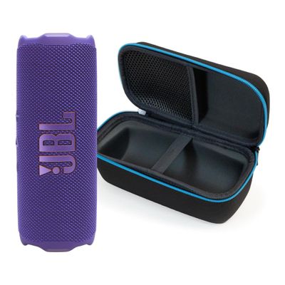 JBL Flip 7 (Purple) + Bundle with divvi! Protective Hardshell Case (Black)