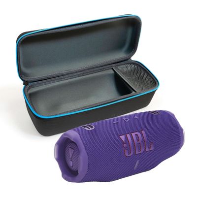 JBL Charge 6 (Purple) + Bundle with divvi! Protective Hardshell Case (Black)