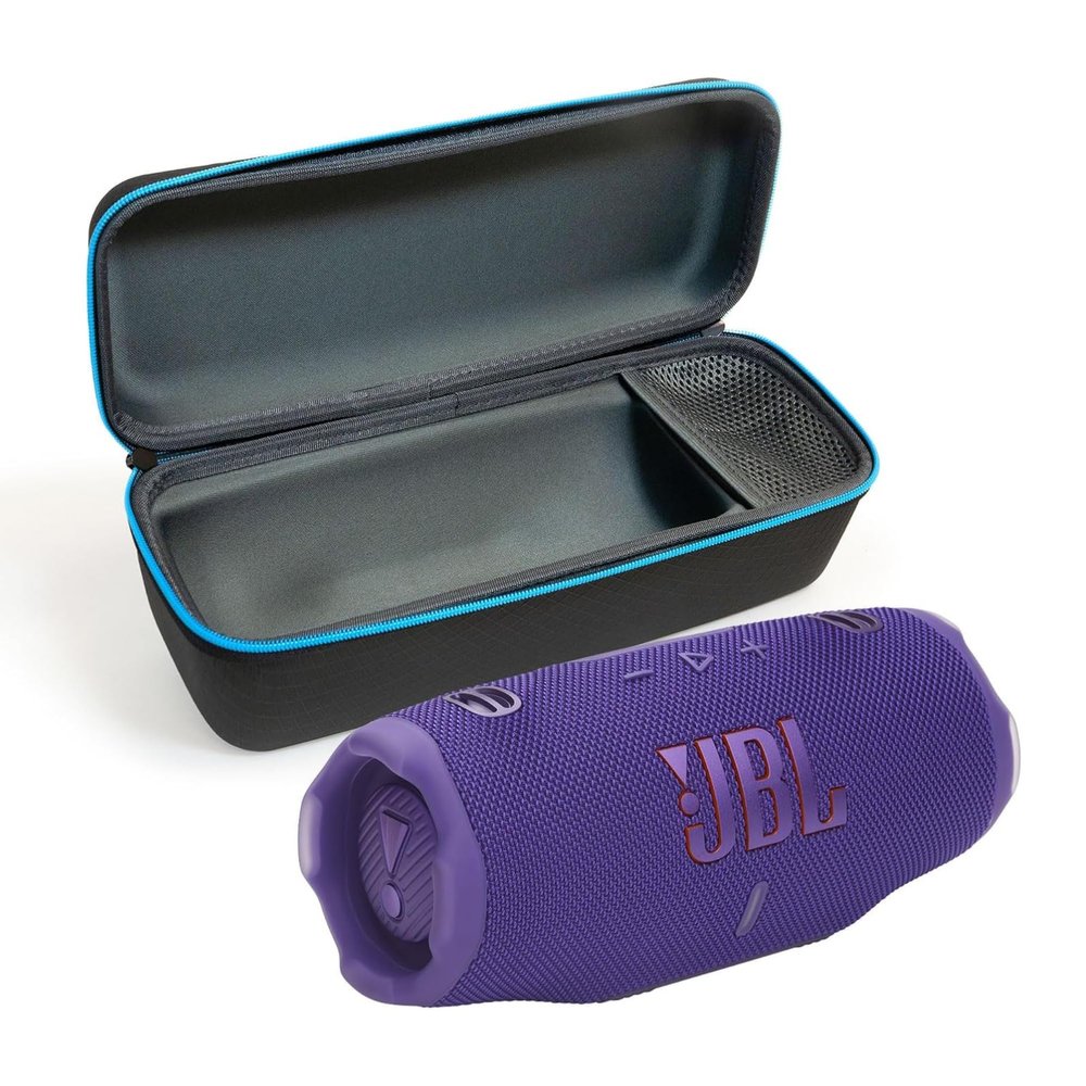 JBL Charge 6 (Purple) + Bundle with divvi! Protective Hardshell Case (Black)