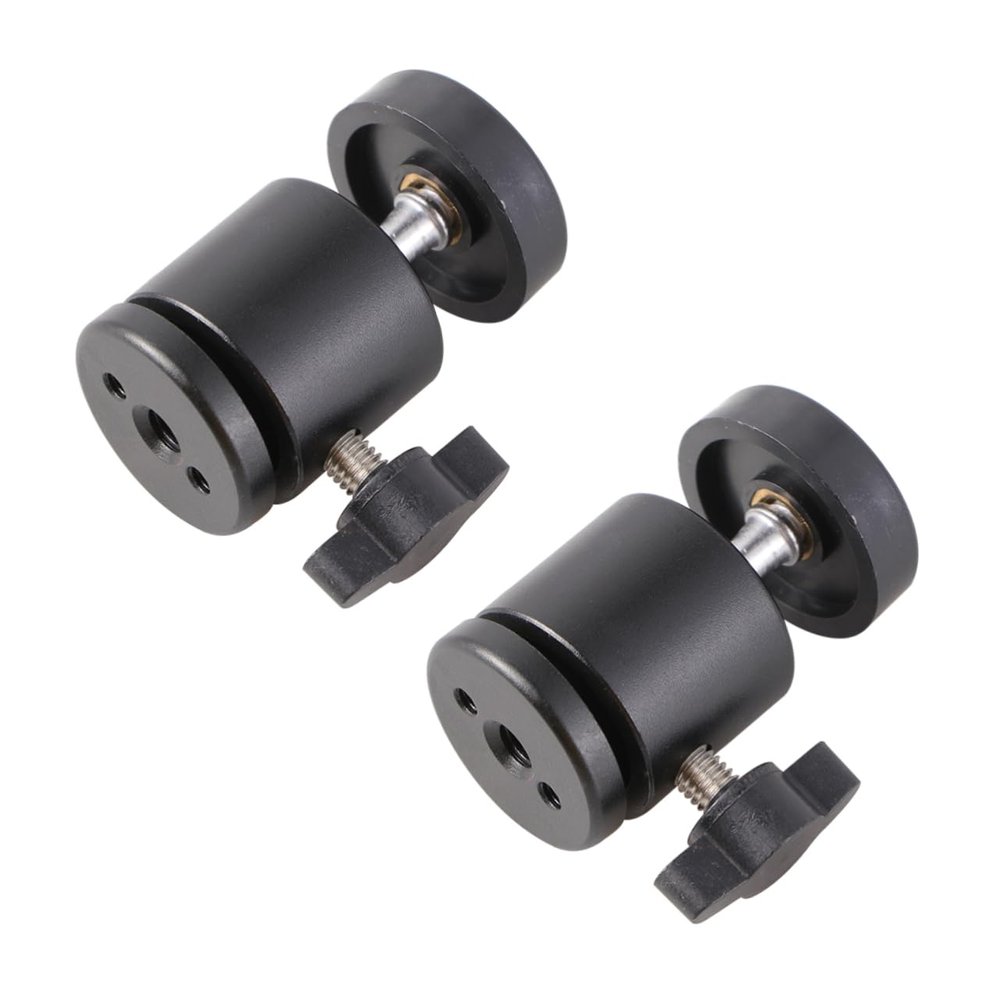 Angoily 2pcs Mini Tripod Head Ball Head Mount for Camera Compact and Portable Threaded Ball Gimbal Smooth Movement
