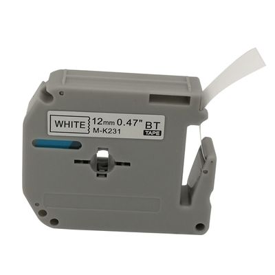 ARTIBETTER 6 Pack M-k231 Label Tapes 12mm White Durable Laminated Tape for Label Makers