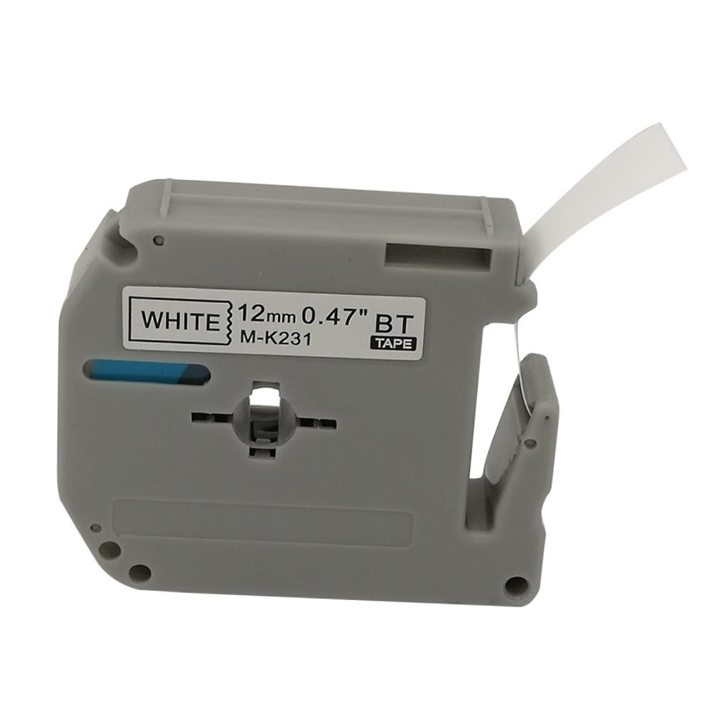 ARTIBETTER 6 Pack M-k231 Label Tapes 12mm White Durable Laminated Tape for Label Makers