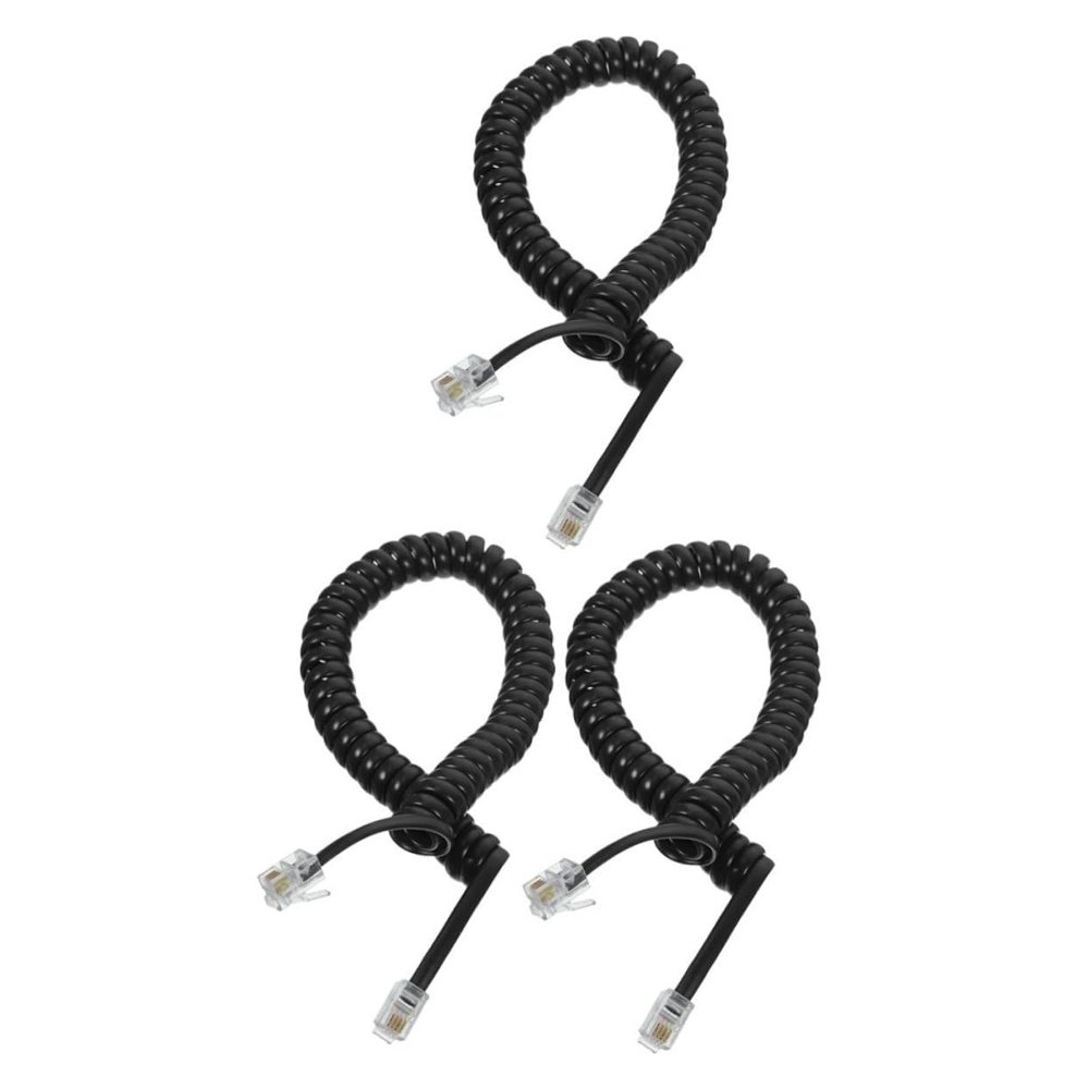 Angoily 3pcs Phone Cord for Landline Telephone Cord Long-Lasting Noise Coiled Cable