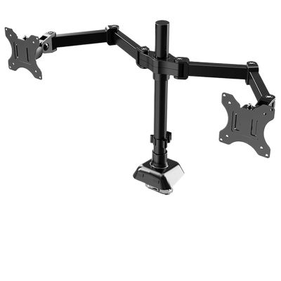 17-32" Full Motion Dual Monitor Desktop Stand Holder 360Degree Holder Clamp Base Monitor Mount Arm LCD Mount for Computer Screen(PM100)