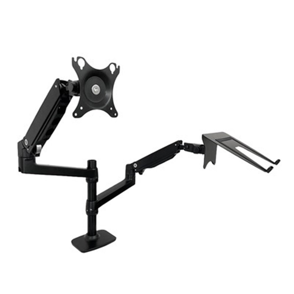 OOIOPCI DL-9012LP Aluminum Clamp Stand Mechanical Spring Table Arm 17-38" LCD Monitor Bracket+17" Notebook Laptop Desktop Holder 3-11kg(170MM Black)