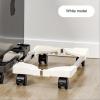 EFZRZYJ Adjustable Mobile Stand Holder Tower Stand with Rolling Caster Wheels Computer Stand for Tower Fit Most Pc Desk Accessories(White) view 2