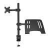 EFZRZYJ M076 Dual LCD Monitor Desk Mount Fully Adjust Stand with Extra Laptop Tray for Laptop Notebook Up to 17" and Screen Up to 32"(M076) view 1
