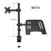EFZRZYJ M076 Dual LCD Monitor Desk Mount Fully Adjust Stand with Extra Laptop Tray for Laptop Notebook Up to 17" and Screen Up to 32"(M076) view 2