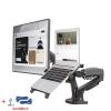 CZPBXOX Dual Monitor Laptop Holder W/ USB3.0 NB F160-FP Gas Spring Dual Arm for 17"-27" Monitor + 10"-17" Laptop Support Mount Stand(Matte Charcoal 2xUSB) view 2