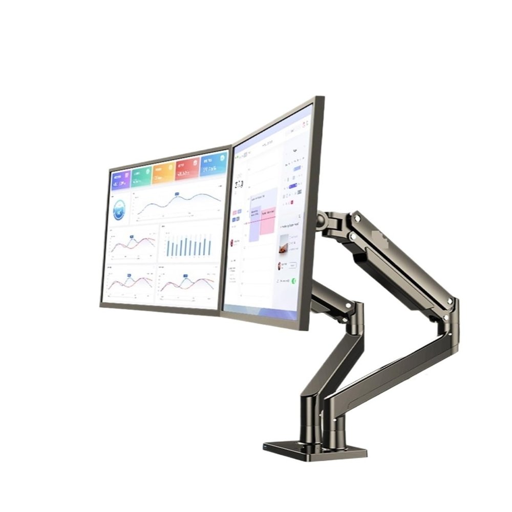 CZPBXOX G32 Aluminum Alloy 22"-32" Dual LCD LED Monitor Mount Gas Spring Arm Full Motion Monitor Holder Support Load 3-15 Kgs Each