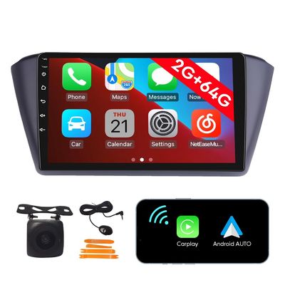 [2G 64G] Android Car Stereo FM Radio Carplay Android Auto 9" Touchscreen Headunit Media Player with Backup Camera for Skoda Fabia 2015 2016 2017