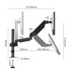 CZPBXOX Monitor Stand Mechanical arm Portable Computer Display Screen Cantilever Hole Desktop Base Suitable for 13-32 inch Monitor view 2