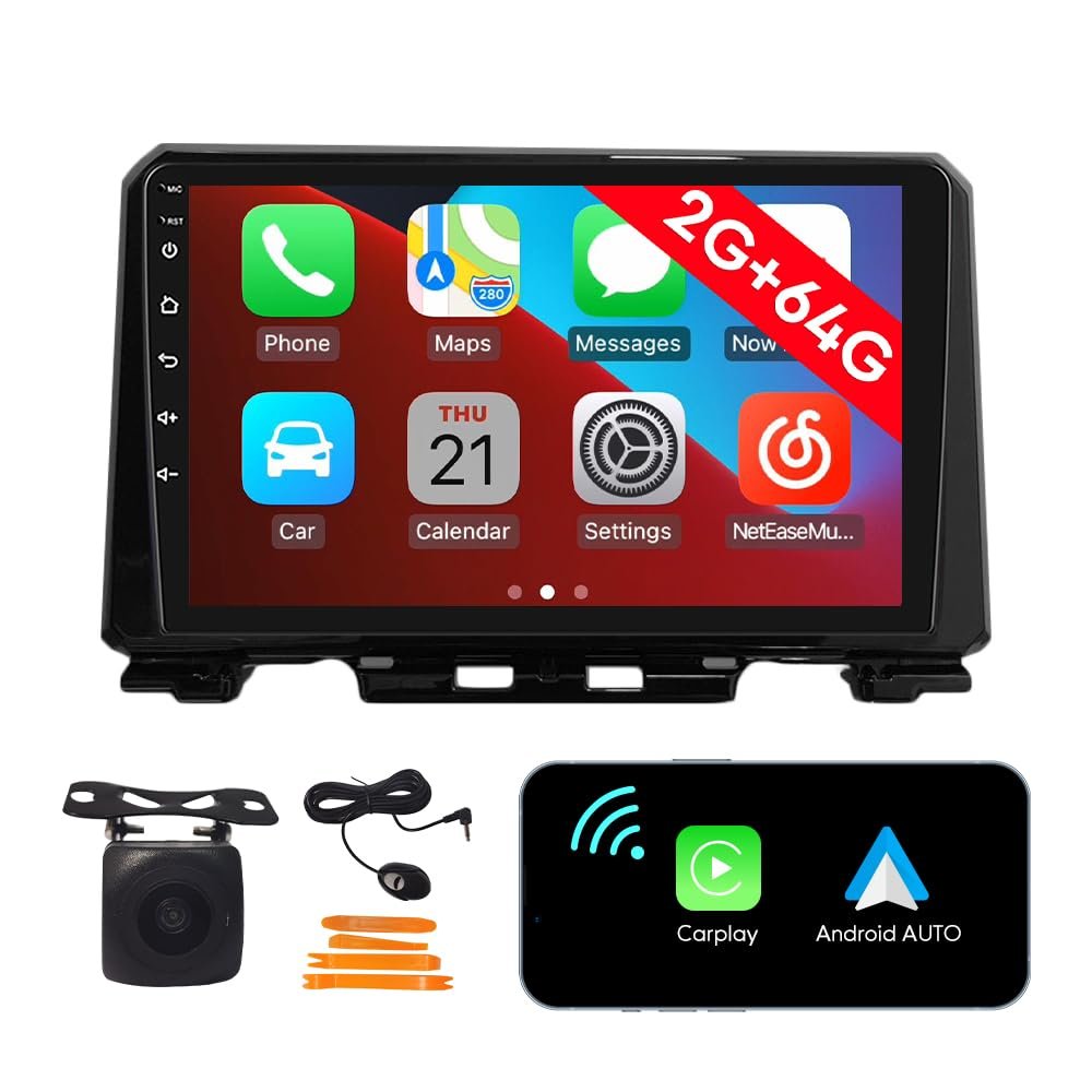 [2G 64G] Android Car Stereo FM Radio Carplay Android Auto 9" Touchscreen Headunit Media Player with Backup Camera for Suzuki Jimny 2018 2019 2020