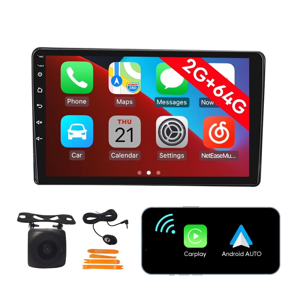 [2G 64G] Android Car Stereo FM Radio Carplay Android Auto 9" Touchscreen Headunit Media Player with Backup Camera for Mitsubishi L200 2020