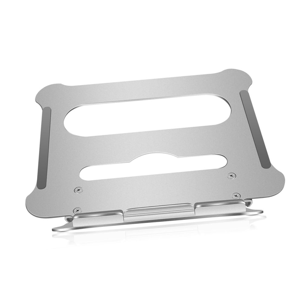 BRIGHTFUFU Foldable Aluminum Alloy Laptop Stand Height Laptop Holder for Home Office and Travel Use Lightweight Design to Prevent Overheating Silver