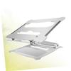 BRIGHTFUFU Foldable Aluminum Alloy Laptop Stand Height Laptop Holder for Home Office and Travel Use Lightweight Design to Prevent Overheating Silver view 2