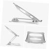 BRIGHTFUFU Foldable Aluminum Alloy Laptop Stand Height Laptop Holder for Home Office and Travel Use Lightweight Design to Prevent Overheating Silver view 3