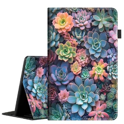 Case for 6" Kindle Paperwhite 5th/6th/7th/10th Gen (2012-2018 Release, Model EY21 / DP75SDI / PQ94WIF), Multi-Angle Stand Smart Cover Shockproof Auto Sleep/Wake, Succulents Plant
