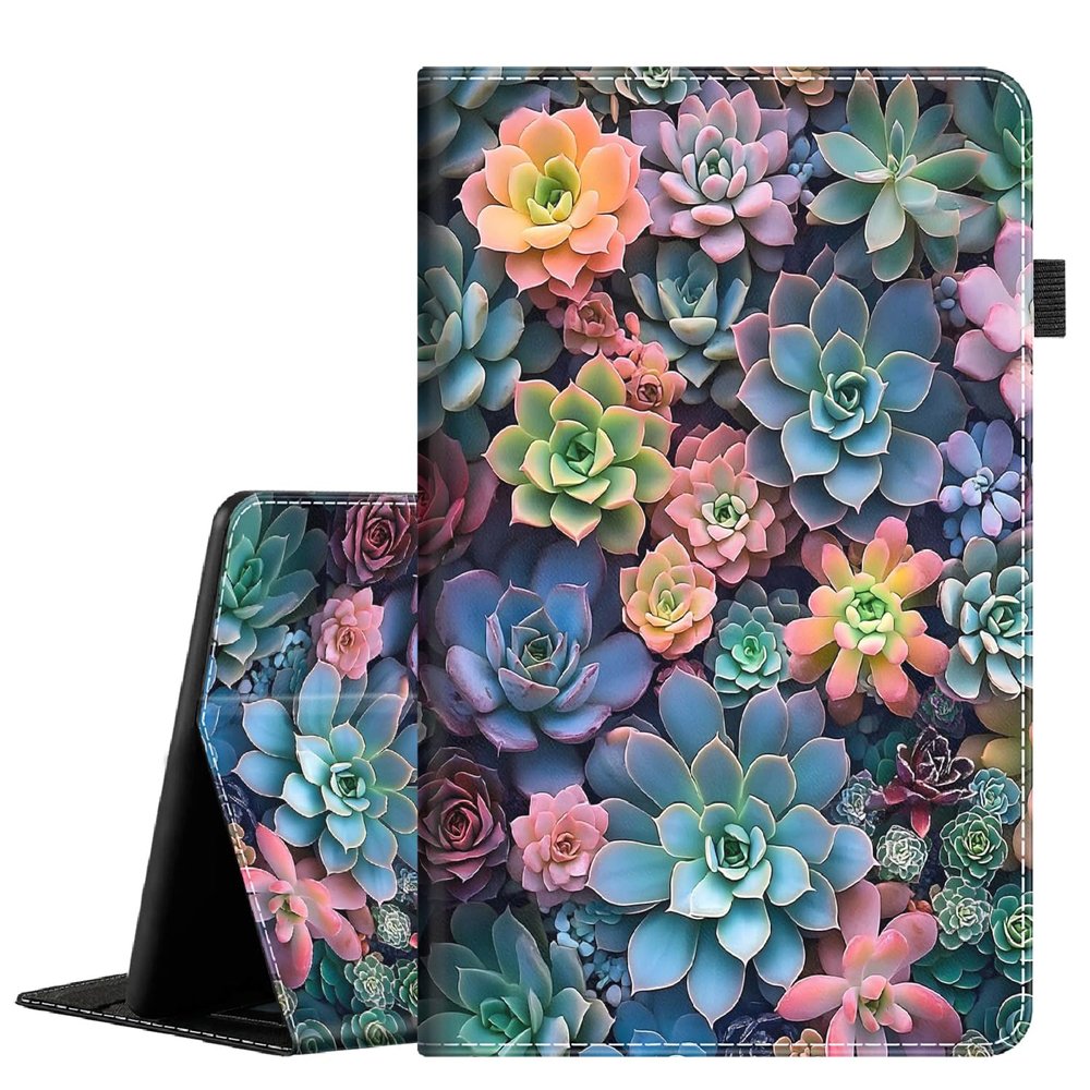 Case for 6" Kindle Paperwhite 5th/6th/7th/10th Gen (2012-2018 Release, Model EY21 / DP75SDI / PQ94WIF), Multi-Angle Stand Smart Cover Shockproof Auto Sleep/Wake, Succulents Plant