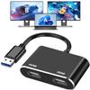 AKWOR USB to HDMI Adapter, USB 3.0 to HDMI 1080P Video Audio Converter Connect PC, Laptop to Monitor/HDTV/Projector, Support Windows Systems view 1