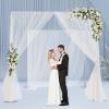 10 * 10 * 10FT Backdrop Canopy Kit Adjustable 4 Post Canopy Chuppah Mandap Hardware Kit Outdoor Wedding Party Stand 4 Post Backdrop Stand Kit for Wedding Party Photography Show view 1