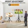 TVON TV Tripod Stand with Shelf for 23-80 inch LED LCD Flat Screen/Curved TVs, Portable TV Stand with 15 Tilt and Height Adjustment Holds up to 100lbs, Outdoor TV Mount Max VESA 600x400m view 2