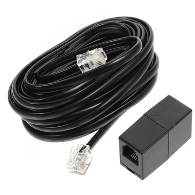 DOITOOL 1set Telephone Cable Pc Connector Includes Coupler and Cable Staples for Landline Phones and Home Office Use