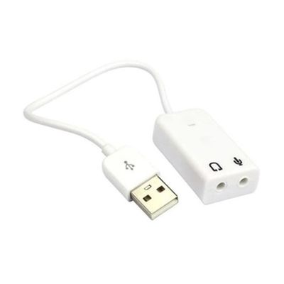 ARTIBETTER USB 2.0 Mini 7.1 Sound Card Adapter Cable for Laptop and Notebook Instant Connection White