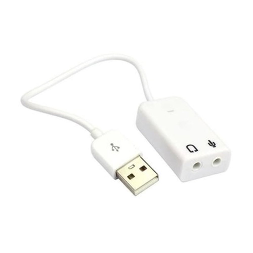 ARTIBETTER USB 2.0 Mini 7.1 Sound Card Adapter Cable for Laptop and Notebook Instant Connection White
