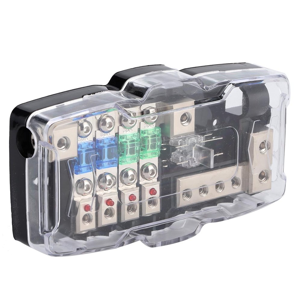 Box Car Audio Stereo Multifunctional 4 Way Distribution Holder for Vehicle Power Splitting