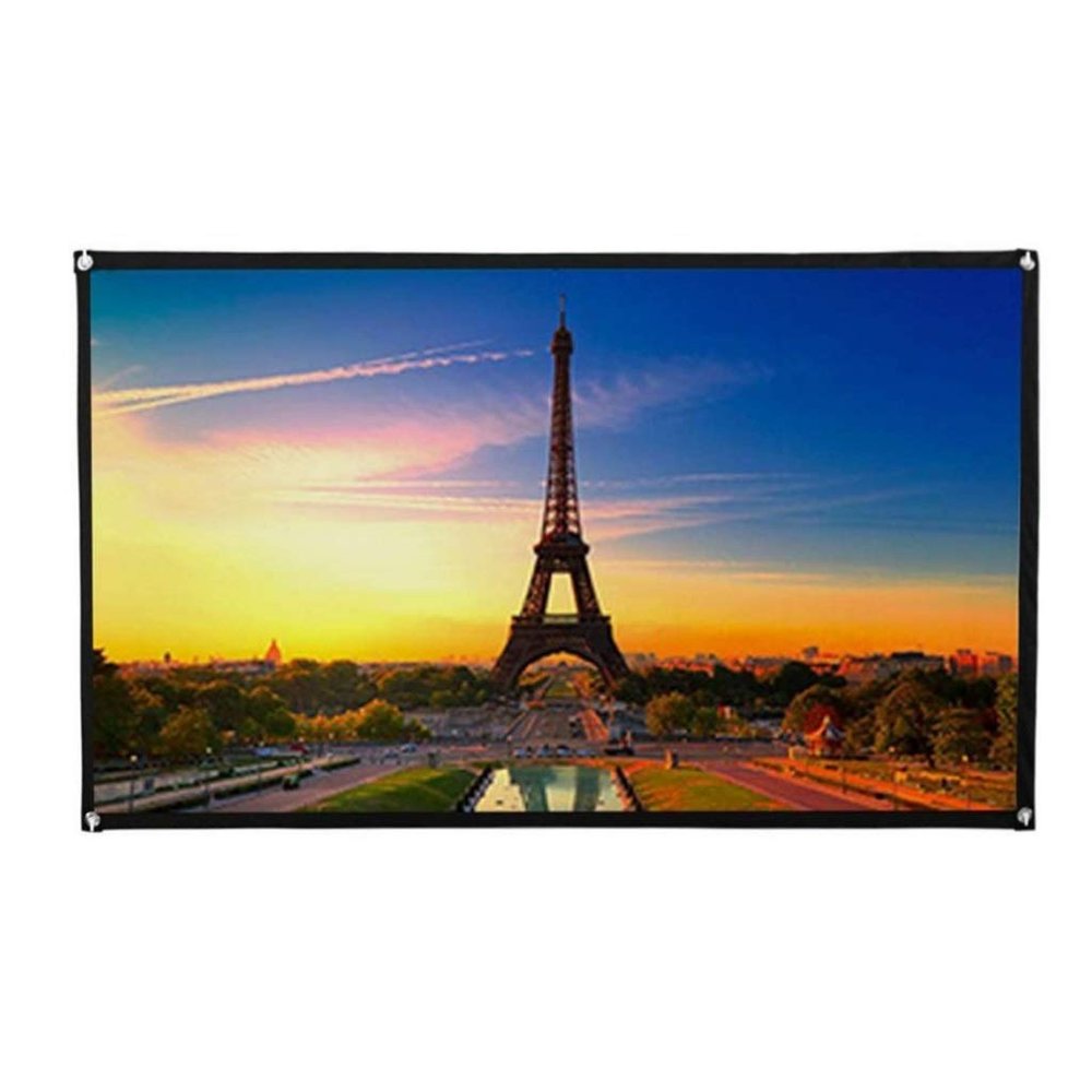 YMGSCC 16:9 Portable Foldable Projector Screen Wall Mounted Home Cinema Theater 3D Projection Screen Canvas Matt White ACEHE 1:1(50 inch)