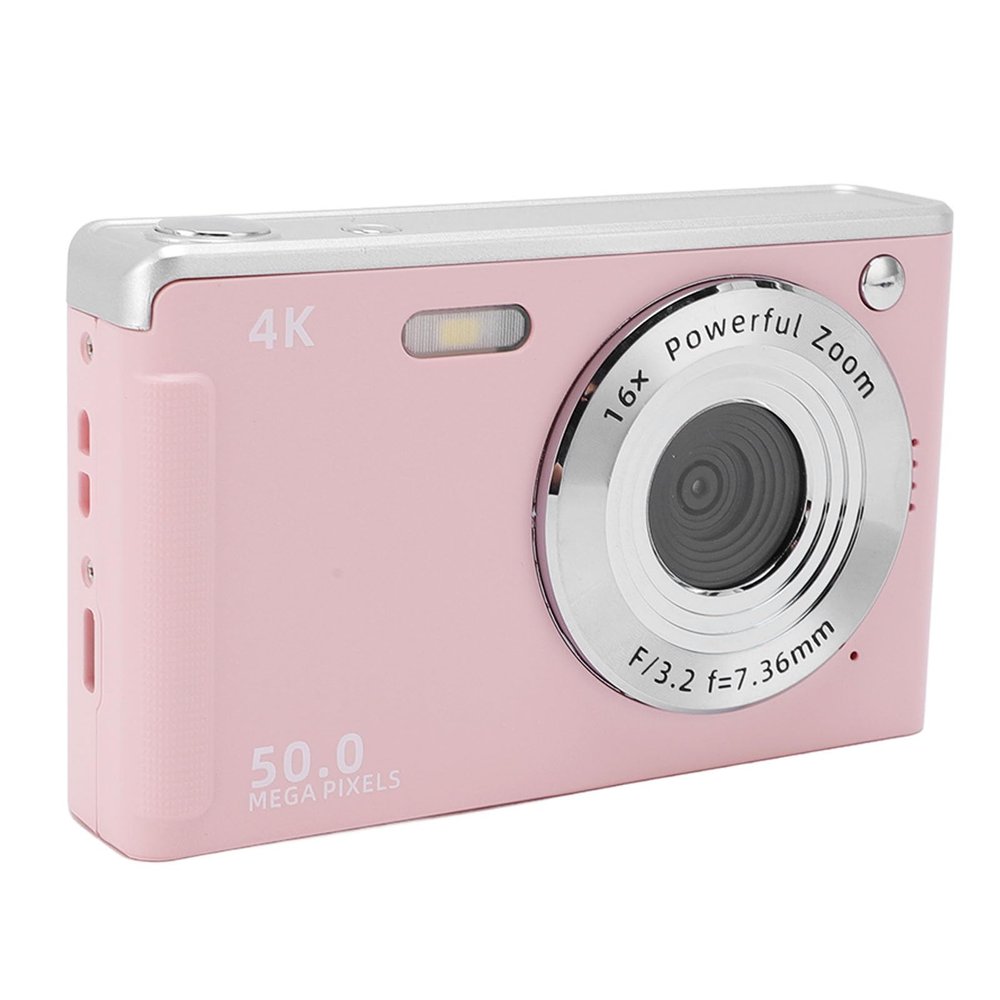4K Digital Camera for Photography, 50MP Vlogging Camera with 2.8 Inch Screen, 16X Zoom Point and Shoot Camara, Autofocus Compact Camera (Rose)