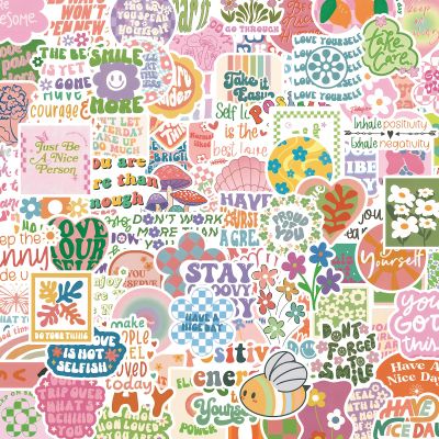 100 Inspirational Stickers Pack for Preppy Girls Women Kids Vinyl Waterproof Positive Aesthetic Stickers for Water Bottles, Laptop, Phone Pink Aesthetic Preppy Stuff, Things, Motivational Decals