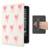 Joyland Cute Pink Bow Pattern for Kindle Paperwhite 12th Gen 2024 (7inch) Premium PU Leather Protective Sleeve Cover with Hand Strap,Auto Sleep/Wake view 1