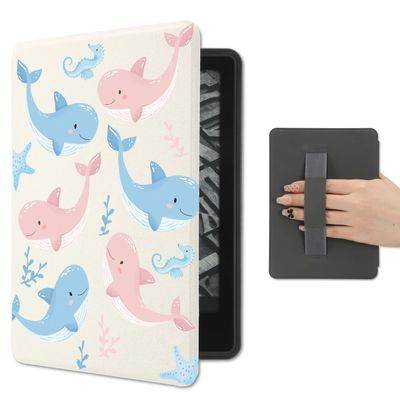 Joyland Cute Pattern Case for Kindle Paperwhite 12th Gen 2024 (7inch) Premium PU Leather Protective Sleeve Cover with Hand Strap,Auto Sleep/Wake