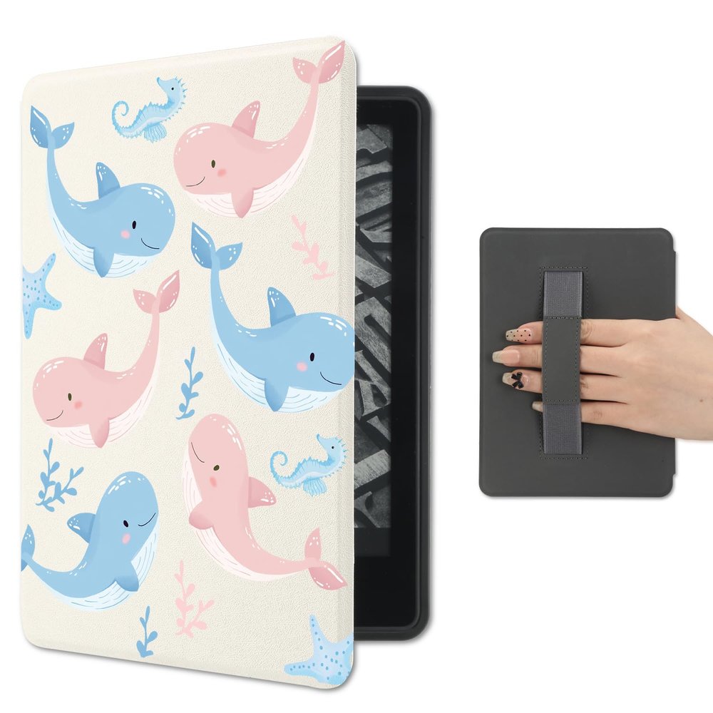 Joyland Cute Pattern Case for Kindle Paperwhite 12th Gen 2024 (7inch) Premium PU Leather Protective Sleeve Cover with Hand Strap,Auto Sleep/Wake