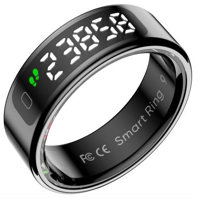 Smart Ring for Men Health Ring with Touchscreen Heart Rate Monitor Sleep Tracker Gesture Control for Scrolling Fitness Tracker Ring Pedometer IP68 Waterproof Compatible with iOS Android Phones