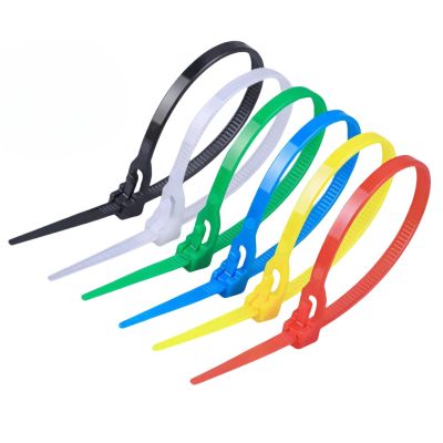 100 Pcs Releasable Reusable Zip Ties, 6 Inch Heavy Duty Zip Tie Thick, Cable Ties Reusable 30 Lbs Tensile Strength Nylon Cable, Plastic Wire Ties for Multi-Purpose Use Indoor And Outdoor, Multicolor