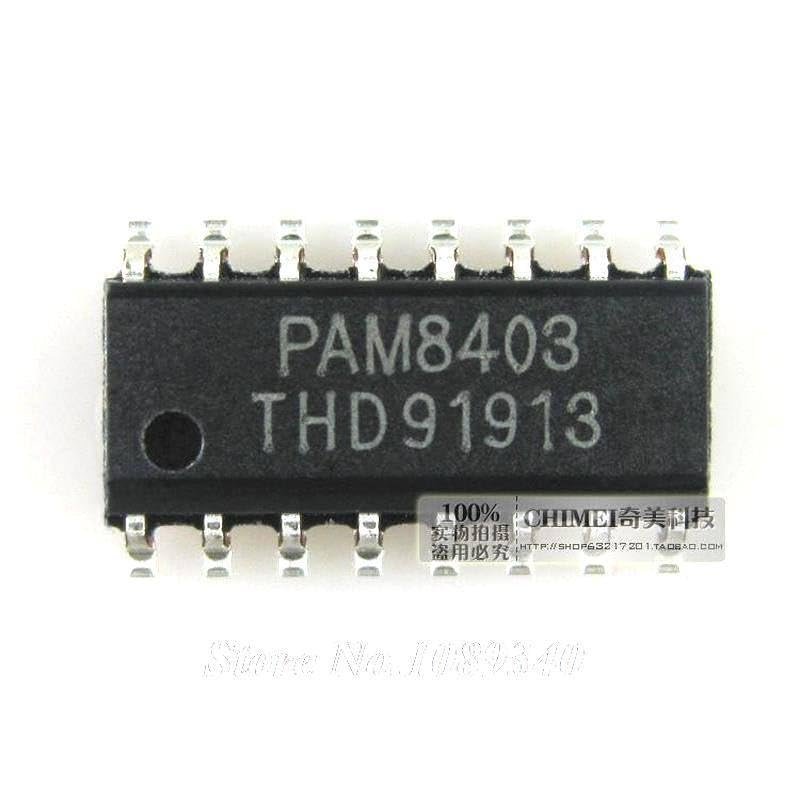 10PCS PAM8403DR SOP16 PAM8403 Stereo Audio IC chip
