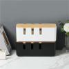 Cable Management Box Desktop Cable Storage Box Wood Seven-Hole Power Line Wire Management Box Charger Socket Network Line Storage Bin(White) view 4