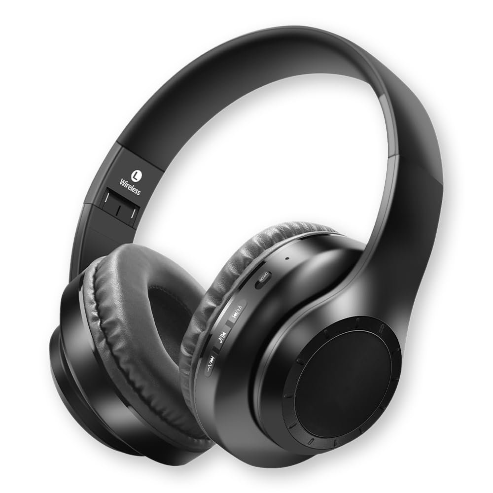 JUNAN Bluetooth Headphones Over-Ear,Foldable,Wireless and Wired Headset,Deep Bass,HiFi Stereo Audio,Low Latency Headphone,Built-in Microphone,SD/TF,FM Radio for Cellphone,PC,TV,etc.