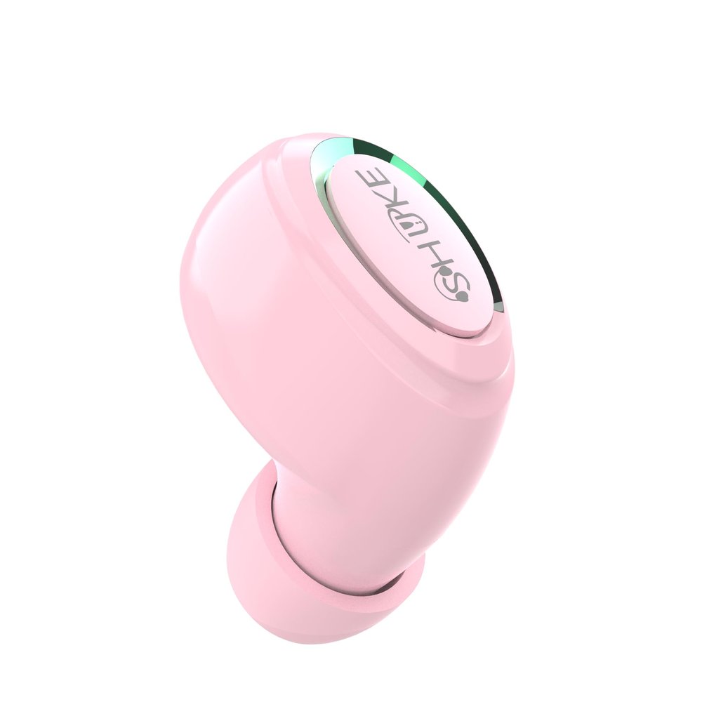 Honcas Single Wireless Bluetooth Earbud with Mic, Lightweight in-Ear Headset for Android, iOS & Laptop, Ideal for Office, Driving, Students, Supermarket & Restaurant Staff (Pink)