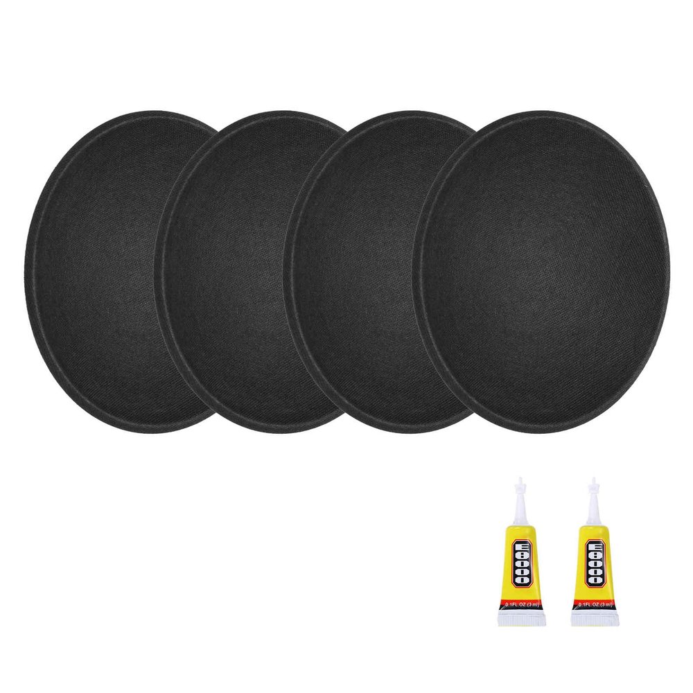 MECCANIXITY 4Pcs Speaker Dust Cap 110mm/4.33" Outer Diameter Dome Paper Cap Subwoofer Coil Cover Caps with Repair Glue for Speaker Decoration Accessory Repair